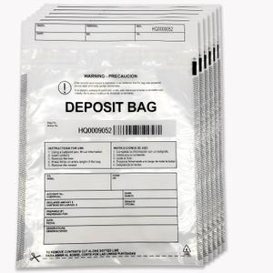 Transparent Plastic Deposit Bags, 500pcs 9x12in Tamper Proof Bag Security Bank Pocket,Cash Transfer Bag with Barcode and Self Sealing Adhesive,Used for Cash,Checks,Credit Cards