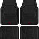 Rubbermaid Car Mat Full Set All-Weather Heavy-Duty 4 Pieces Trim-to-Fit Universal Car Mats Full Set Waterproof Rubber Floor Liners for Most Trucks, SUVs, Vans, and Sedans-Black