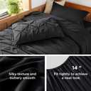 Bedsure Twin XL Comforter Set - Extra Long 5 Pieces Dorm Bedding Sets, GentleSoft Pinch Pleat Black Bed in a Bag with Pintuck Comforters, Sheets, Pillowcase & Sham