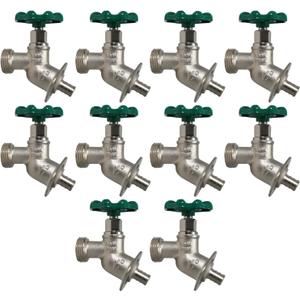 10 Pieces XFITTING 1/2" Pex X 3/4 GHT Sillcocks, GHT (Garden Hose Threaded), For Use with Water or Oil, Crimp Fittings - Brass, Pex B, 10 Packs