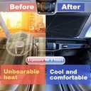 Windshield Sun Shade 2025 Car Accessories 100% Blackout Car Front Windsow Shades Umbrella Automotive Sun Visor Block Heat Insulation Protection (Gry Eyes) (Grey)