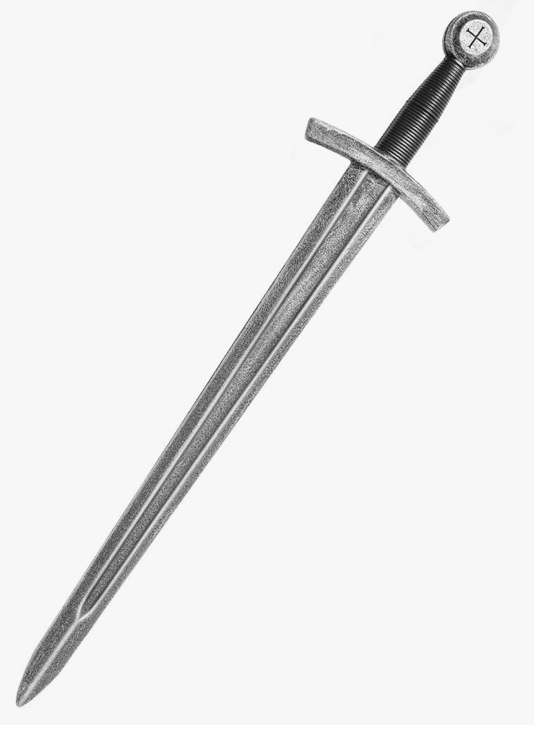 Crusader Knight Toy Sword,27.5" Plastics Sword Medieval Warrior Costume Accessories for Halloween Cosplay LARP,Props