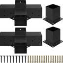 Heavy Alloy Steel Pergola Kit with 4-Way Pergola Brackets for 6"x 6" (Actual 5.5" X 5.5") LumberDIY Pergola Brackets Suitable for PergolasGardensand Metal Gazebo Kits - Includes Screws