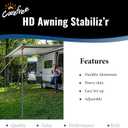 Carefree Of Colorado HD Awning Stabiliz'r Pole Kit - Awning Pole & Tie Down Kit - RV Awning Support & Accessories (108" Extended Length)