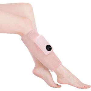 Air Compression Leg Massager, Cordless Calf Massager with Heat, Air Compression Leg Massage for Circulation and Pain Relief, Gifts for Dad Mom Men Women, Pink (Single)