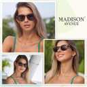 Madison Avenue Round Bifocal Reading Sunglasses for Women Men Spring Hinge,UV Protection Sun Reader Glasses (Black, 3.5)