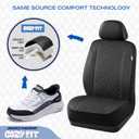 Skechers Seat Covers Contour Foam Cozy Fit,Leather Car Seat Covers, Car Seat Covers Front Seats Airbag Compatible, Universal Automotive Comfort for Most Cars, Vans, Trucks, SUV,Black