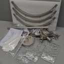 XINGQI Modern Farmhouse Chandelier 6-Light Silver Glass Drum Chandeliers 19.7" Height Adjustable Water Ripple Rustic Pendant Lighting Fixture for Dining Room Living Room Kitchen Island