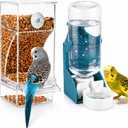 Rypet No Mess Bird Water Feeder Dispenser Set Automatic Bird Feeder Transparent Food Container Cage Acrylic Parrot Feeders Accessories for Small Birds Parrot Cockatoo Canary