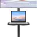 suptek Mobile TV Cart for 21-60 Inch LCD LED Flat/Curved Panel Screen TVs Max VESA 400x400 with Laptop Shelf Holds up to 77lbs, ML55B (Black)
