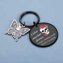 Halloween Keychain Boo Basket Stuffers Gifts Funny Gothic Skull Dark Humor Engraving Spooky Witchy Accessory for Women, Witchy Gifts for Women Halloween Basket Stuff Gift for Teen Girl Cool