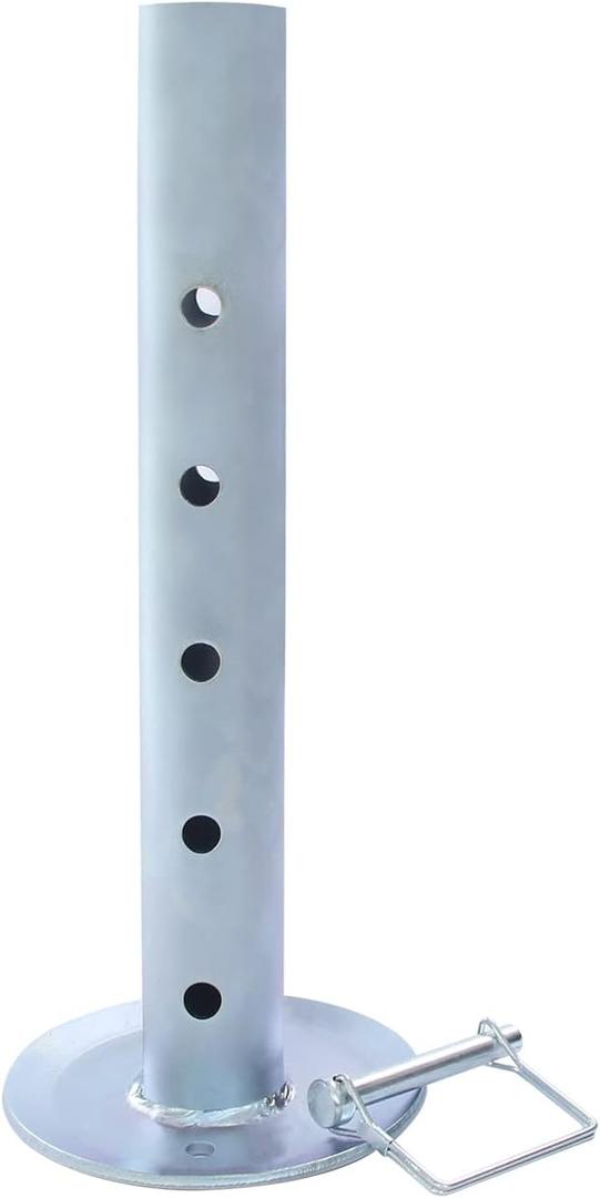 Trailer Jack Drop Leg, Adjustable Jack Foot, Trailer Jack Extension for 2" ID Jack Tube, 2,000 lbs, Silver