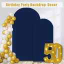 Navy Blue Arch Backdrop Cover Set of 2 Spandex Fitted Arch Covers,Chiara Baby Bridal Shower Party Birthday Banquet (Navy Blue, 7.2ft+6ft)