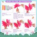 AmazingSpark 20 Pcs Colorful Giant Paper Flowers and Butterfly 24''/12'' Large Tissue Paper Flowers 9.8''/7.9'' Gradient Butterfly for Wall Fiesta Christmas Mexican Wedding Baby Shower Party Decor