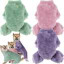 Reginary 3 Pieces Dog Pajamas Puppy Clothes Winter Coats Elastic Pajamas for Puppy Fluffy Jumpsuit Fleece Sweater for 4 Legs Dog Bodysuit(X-Small,Pink, Purple, Green)