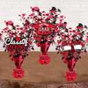 3 Pcs Graduation Table Centerpieces - Balloon Weight Centerpieces Blue Glitter Foil Graduate Cap Centerpieces for 2026 Graduation Party Table Decorations (red)