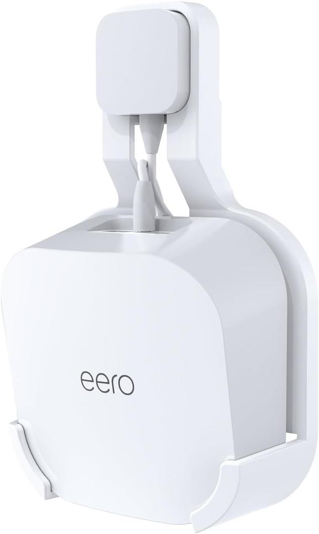 Outlet Wall Mount for eero 7, No-Drill Plug Adapter with Hidden Cable Management, Space-Saving for Dual-Band Mesh System (1 Pack)