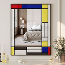 Colored Window Mirror, 39.4" x 31.5" Decorative Mirror