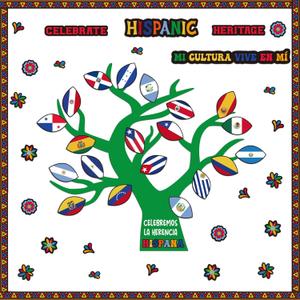 Kosiz 50 Pcs Hispanic Heritage Month Bulletin Board Set Celebrate Hispanic Heritage Month Decoration Classroom Wall Statement Spanish Classroom Decor for School Home Wall Decor