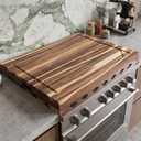 Stove Top Covers for Electric Stove, Scalloped Acacia Wood Cutting Board