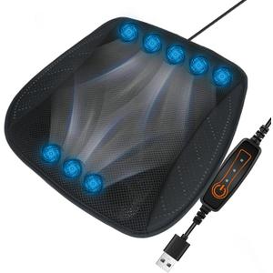 Cooling Car Seat Cushion, Ventilated Seat Pad with 8 Fans, USB Powered Ice Silk Breathable Seat Cover for Car, Home, Office Chair, 3 Speed Airflow Adjustment