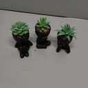Der Rose 3pcs Fake Succulents Plants Artificial for Black Bathroom Bedroom Home Living Room Halloween Decor Aesthetic Indoor