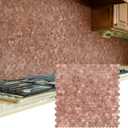 STICKGOO Peel and Stick Backsplash Tiles, Stick on Mosaic Self Adhesive Tiles, 3D Hexagon Backsplash for Kitchen Bathroom Fireplace Vanity (8PCS, Rose Gold)