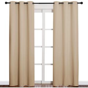 NICETOWN Thermal Insulated Eyelet Top Room Darkening Panels/Curtains/Drapes for Bedroom (2 Panels, W42 x L84 inches, Biscotti Beige) (42"W x 84"L (Pack of 2))