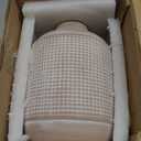 SIDUCAL Ceramic Rustic Farmhouse Vase, Sand Glaze Finish Boho Vase, Pottery Decorative Flower for Home Decor, Table, Living Room Decoration, Shelf Decor, Mantel, 7 Inch, Beige