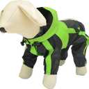 Lovelonglong Dog Hooded Raincoat, Small Dog Rain Jacket Poncho Waterproof Clothes with Hood Breathable 4 Feet Four Legs Rain Coats for Small Dogs Green, Extra Large, Green