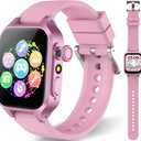 Smart Game Watch for Kids with 32 Games, Telescopic Camera, Pedometer, Alarm, Video, Music, Auidobook, Learn Card, Parental Control, Kids Wrist Watch for Ages 4-12 Girls Boys Chrismars Birthday Gifts (Pink)