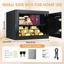 1.2 Cub Small Fireproof Safes for Home, Digital Home Safe Fireproof Waterproof with Programmable Keypad, Spare Keys and Removable Shelf, Fire Safe Box for Document Money Valuables