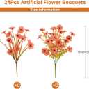 Alupssuc 24 Bundles Artificial Fall Mums Flowers for Outdoors Decoration, UV Resistant Silk Violet and Faux Eucalyptus Autumn Fake Plants for Outside Indoor Yard Home Patio Porch Decor, Fall Red