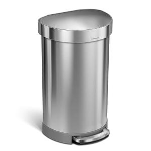 simplehuman 45 Liter/ 12 Gallon Semi-Round Hands-Free Step Trash Can, Brushed simplehuman 45 Liter/ 12 Gallon Semi-Round Hands-Free Step Trash Can, Brushed