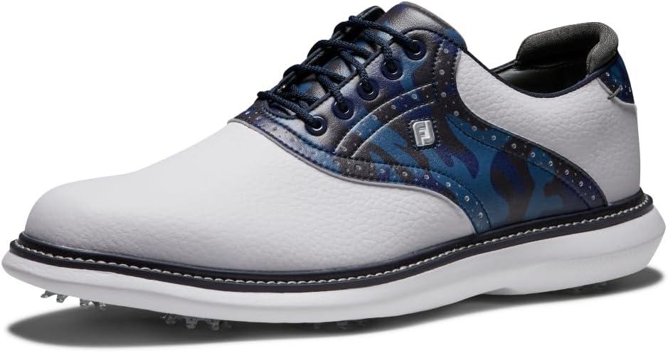 FootJoy Men's Traditions Previous Season Style Golf Shoe (11, White/Navy Camo)
