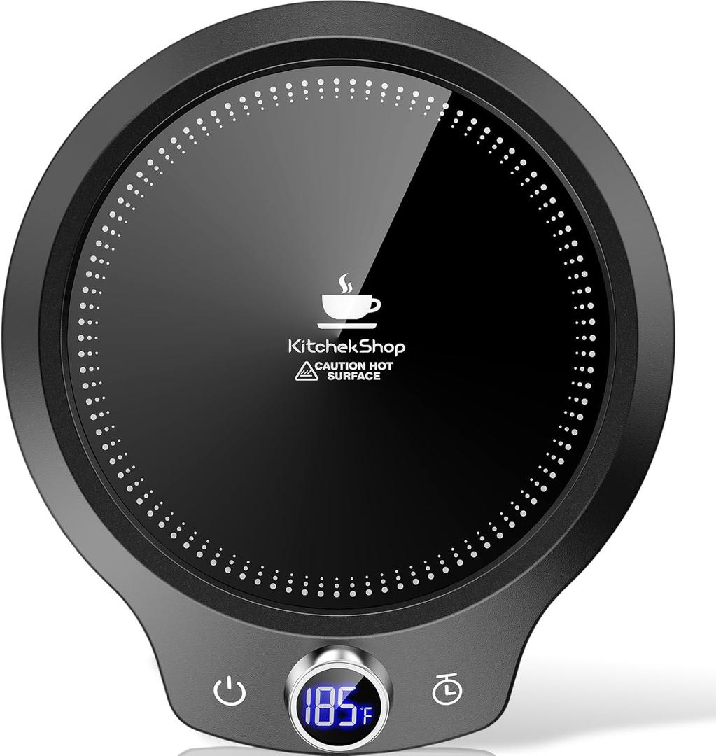Fast Heating Mug warmer - 4 Temp Settings & 1-12H Timer, Coffee Cup Warmer Plate for Desk Auto Shut Off, LED Display Smart Candle Wax Warmer - Ideal Electric Beverage Warmer Gift for Coffee, Tea, Milk