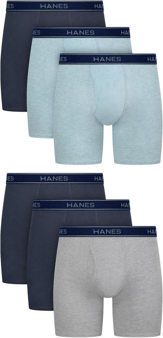 Hanes mens Underwear Boxer Briefs Pack, Cool & Breathable Cotton Moisture-wicking Underwear for Men, No Ride Up (XXL)