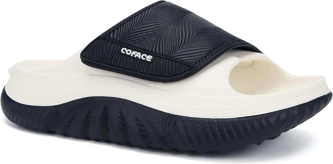 COFACE Mens Recovery Sandals Man Orthopedic Plantar Fasciitis Walking Outdoor Slides for Men Comfort Adjustable Thick Cushioned Orthotic Size 12