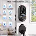 Veise RZ07 Fingerprint Smart Lock, 7-in-1 Smart Locks for Front Door, Keyless Entry Door Lock with App Control, Biometric Electronic Touchscreen Keypad Deadbolt, Matte Black