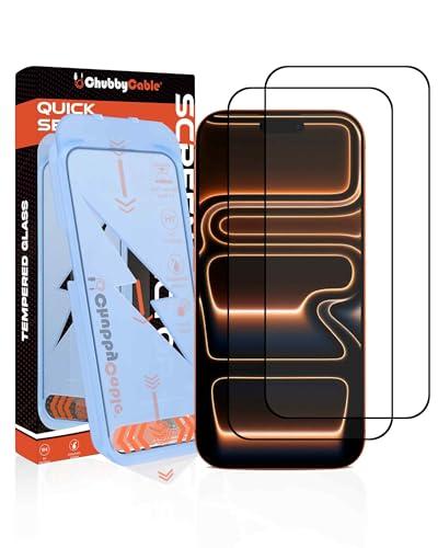 chubbycable 2PCS ChubbyShield Ultra for iPhone 17 Pro HD Tempered Glass Screen Protector, Ultra-easy Install Box, Auto Dust-Elimination & Bubble Free