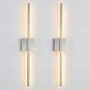 Wall Sconces Set of Two 40'', LED Dimmable Sconces Wall Lighting, Brushed Gold Modern Wall Sconce Light for Bathroom, Living Room, Bedroom, Hardwired 3000K (28Inch, Nickel)