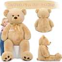 Tezituor Giant Teddy Bear 5 Feet Tall - Light Brown Life Size Teddy Bear Stuffed Animals 59" - Fluffy Huge Teddy Bear with Footprints - Cuddly Love Gift for Girlfriend, Brown