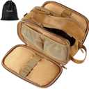 Elviros Toiletry Bag for Men, Large Travel Shaving Dopp Kit Water-resistant Bathroom Toiletries Organizer PU Leather Cosmetic Bags