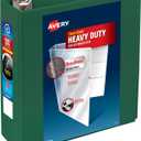 Avery Heavy-Duty View 3 Ring Binder, 4 Inch One Touch EZD Rings, 780-Sheet Capacity, 4.5 Inch Wide Spine, Customizable Clear Cover and Spine, 1 Green Binder (79110)