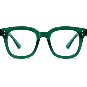Madison Avenue Blue Light Blocking Glasses Oversized Fashion Blue Light Glasses for Women Anti Eyestrain & UV Protection Computer Eyeglasses (Green)