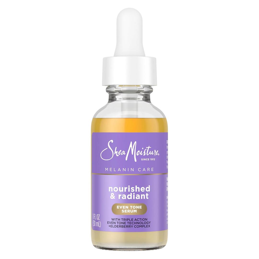 SheaMoisture Melanin Care Even Tone Serum Nourished & Radiant for Clearing & Smooth Complexion, with Triple-Action Even Tone +Elderberry Complex, 1 fl oz