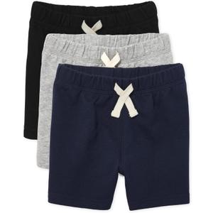 The Children's Place Baby-Boys and Toddler Essential French Terry Shorts (6-9 Months, Black/Smoke Gray/New Navy 3 Pack)