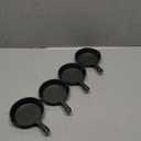 Hiceeden 4 Pack Mini Cast Iron Skillet, 4" Small Frying Pans with Double Drip-Spouts for Stove, Oven, Grill Safe, Indoor and Outdoor Use, Non-stick