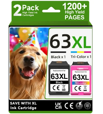 OEGGOINK 63XL Ink Cartridges Black and Color Compatible for HP 63XL Ink Cartridges Combo Pack Compatible for HP Ink 63 Fit for Officejet 3830 4650 5255 4655 Envy 4520 45