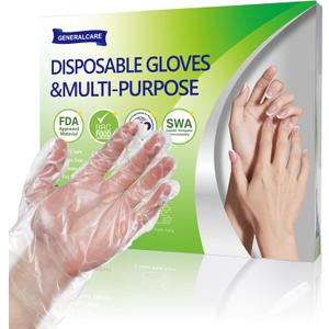 2 x 100-Count Disposable PE Gloves for Paraffin Wax Therapy | Transparent Liners for Hot Wax Treatment and Hand Care